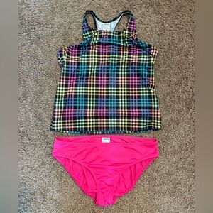 Girl’s Lands’ End Multi Colored Tankini Size 16P